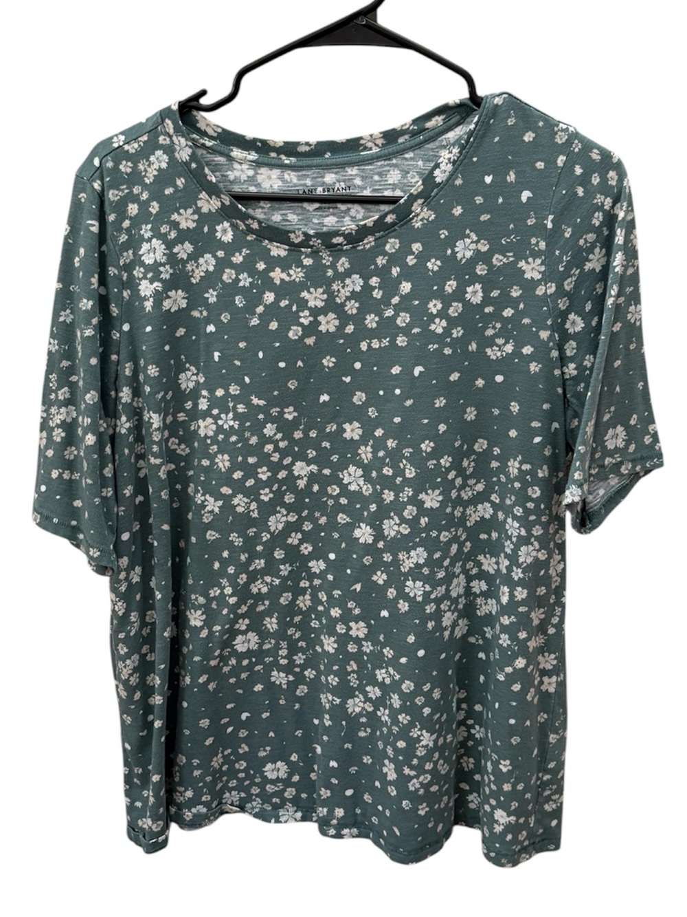 Lane Bryant Classic Perfect Sleeve Tee Teal Floral Size 14/16